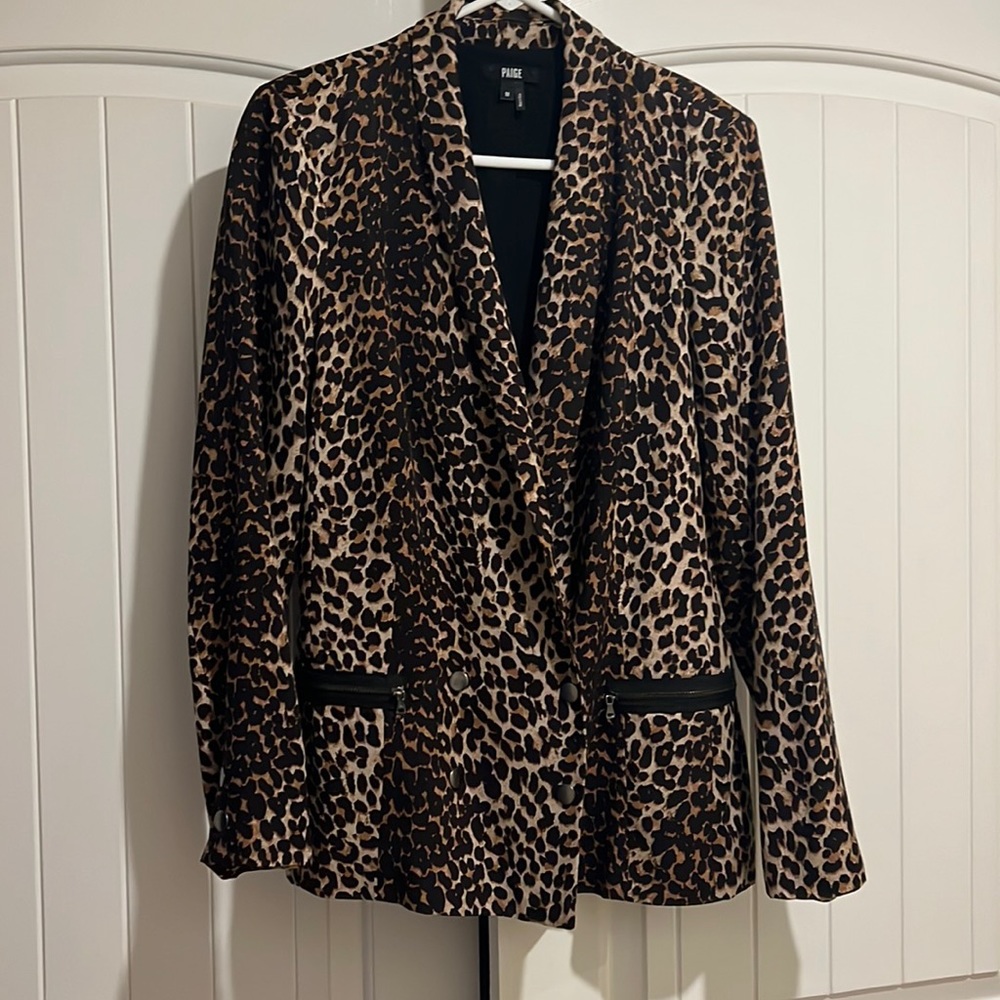 Paige Cheetah Cotton Blazer